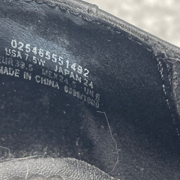 Thom McAnn Black Leather Monk Strap Buckle 2" Heel Slip On Loafer Women 7.5 - Picture 10 of 11